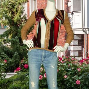 Y2K Vintage Gianni Versace Fall 2000 Versace Velvet Cardigan XS